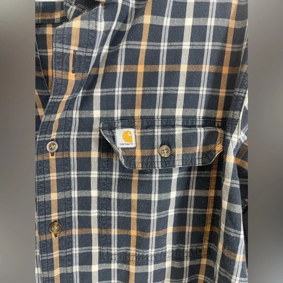 Carhartt Relaxed Fit Plaid Long Sleeve Collared Button Down Shirt Men’s Size L - Picture 2 of 11